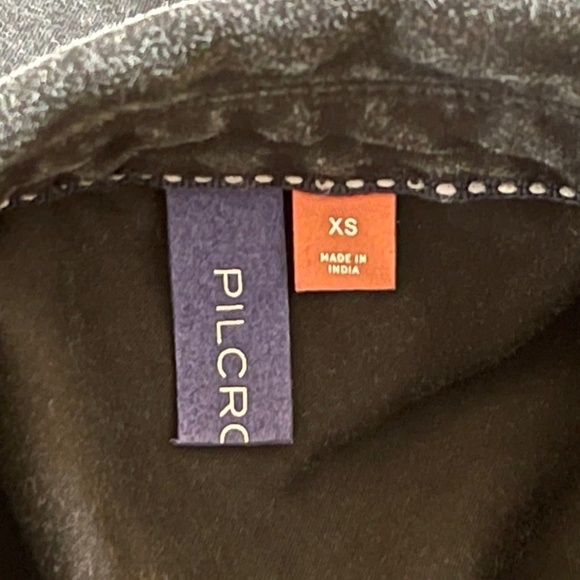 Pilcro Tulle Shirt Button Up Whimsigoth Fairy Dark Academia Witchycore Black XS - Picture 12 of 15